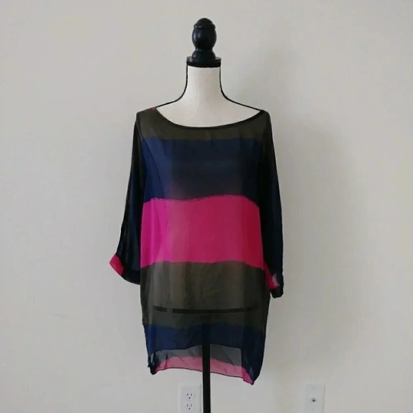 Oversized Sheer Chiffon TunicTop - Picture 6 of 8